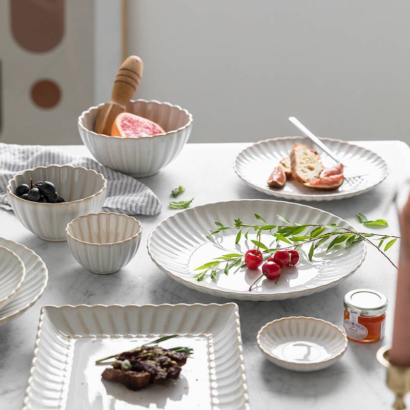 Kiln-changing glaze ceramic tableware household dishes dishes dishes dishes square soup dishes western food dishes