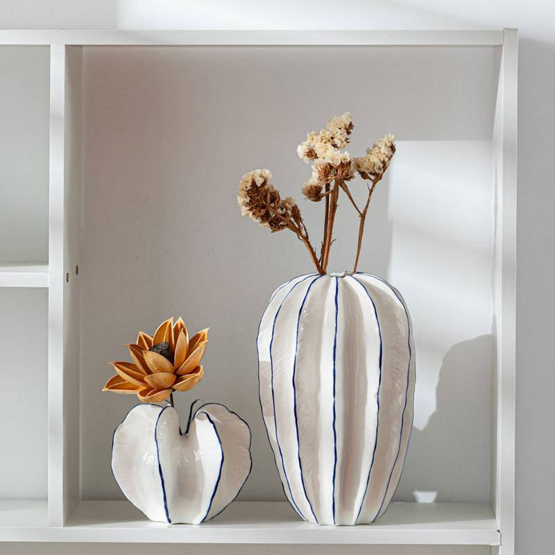 Imitation fruit vase, small mouth, creative modern style, ceramic dry flower, household life, gardening decoration