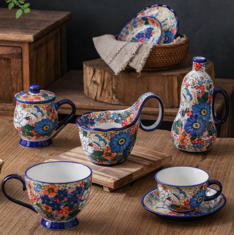 Hand-painted Polish pottery exudes a sophisticated and vintage feel Polish pottery factory