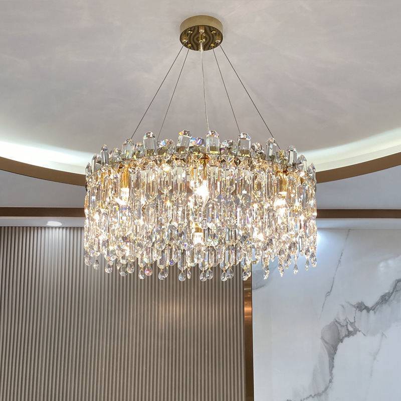 Post-modern bedroom dining room lamp creative simple luxury atmosphere living room lamp light luxury crystal chandelier